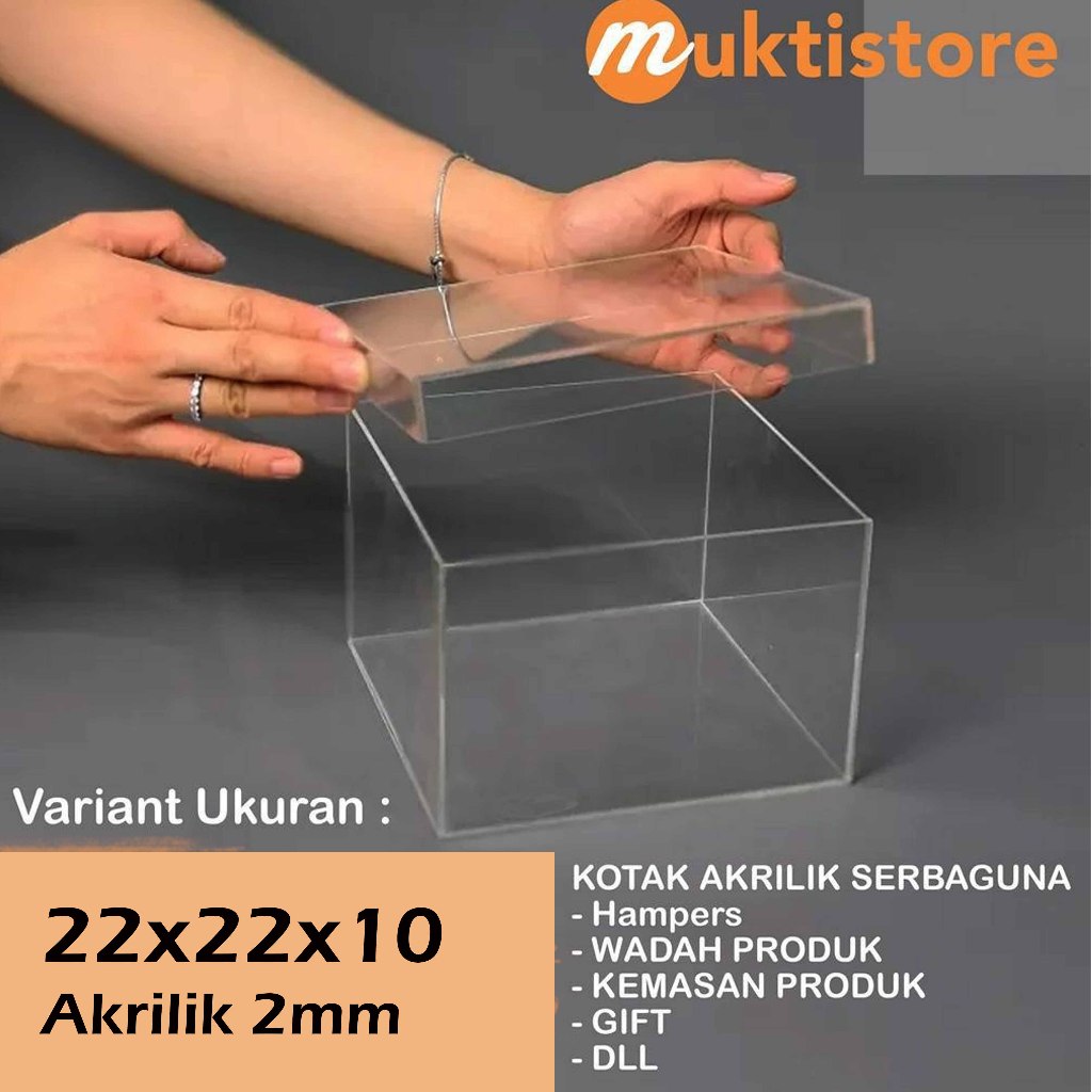 

BOX ACRYLIC 22x22x10 / KOTAK AKRILIK / KOTAK HAMPERS / KOTAK KADO / HAMPERS BOX / KOTAK SERBA GUNA / KADO