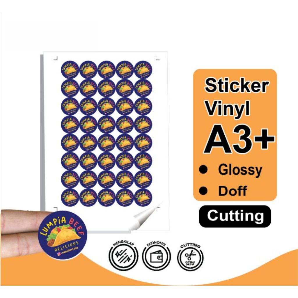 

Cetak Sticker Vinyl a3+ / Cetak Label kemasan / label usaha makanan LANGSUNG JADI