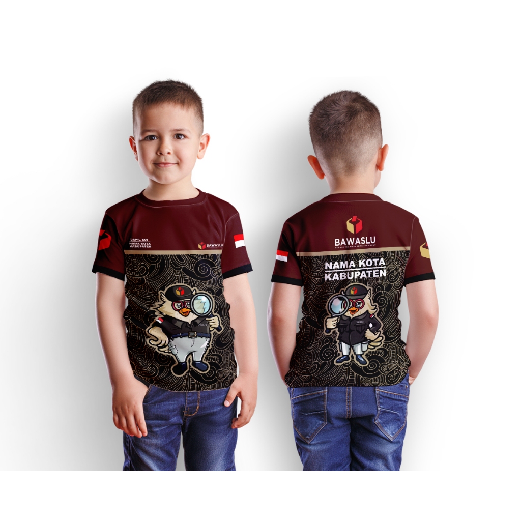 Kaos Baju Anak PPS PEMILU 2024 KPU Custom Fullprint Cowok Sublime 15