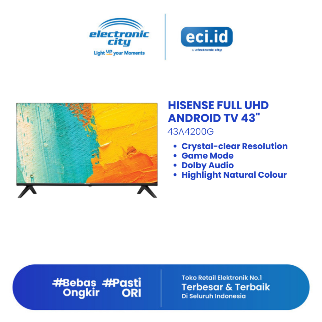 HIsense 43 Inch UHD Android TV - 43A4200G