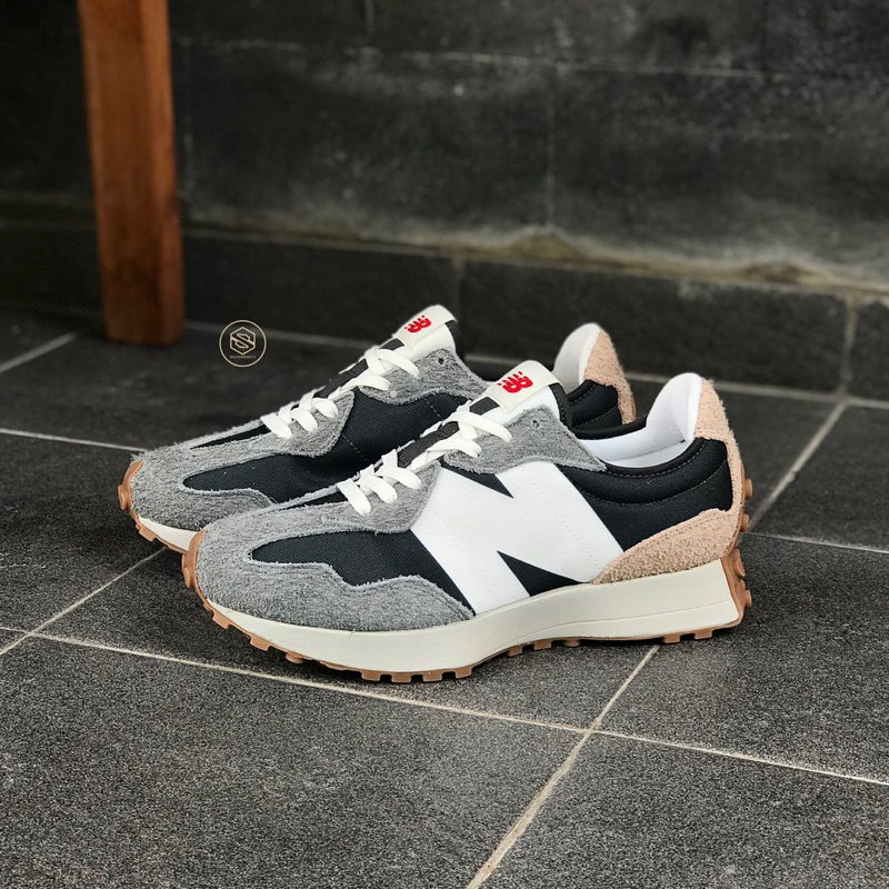 Sepatu Sneakers NB CLASSIC 327 BLACK WHITE BLUE GREY ORIGINAL