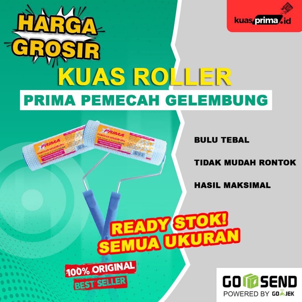 

TERMURAH!! BEST SELLER KUAS PRIMA PEMECAH GELEMBUNG ROLLER COVER & FRAME UKURAN 230MM