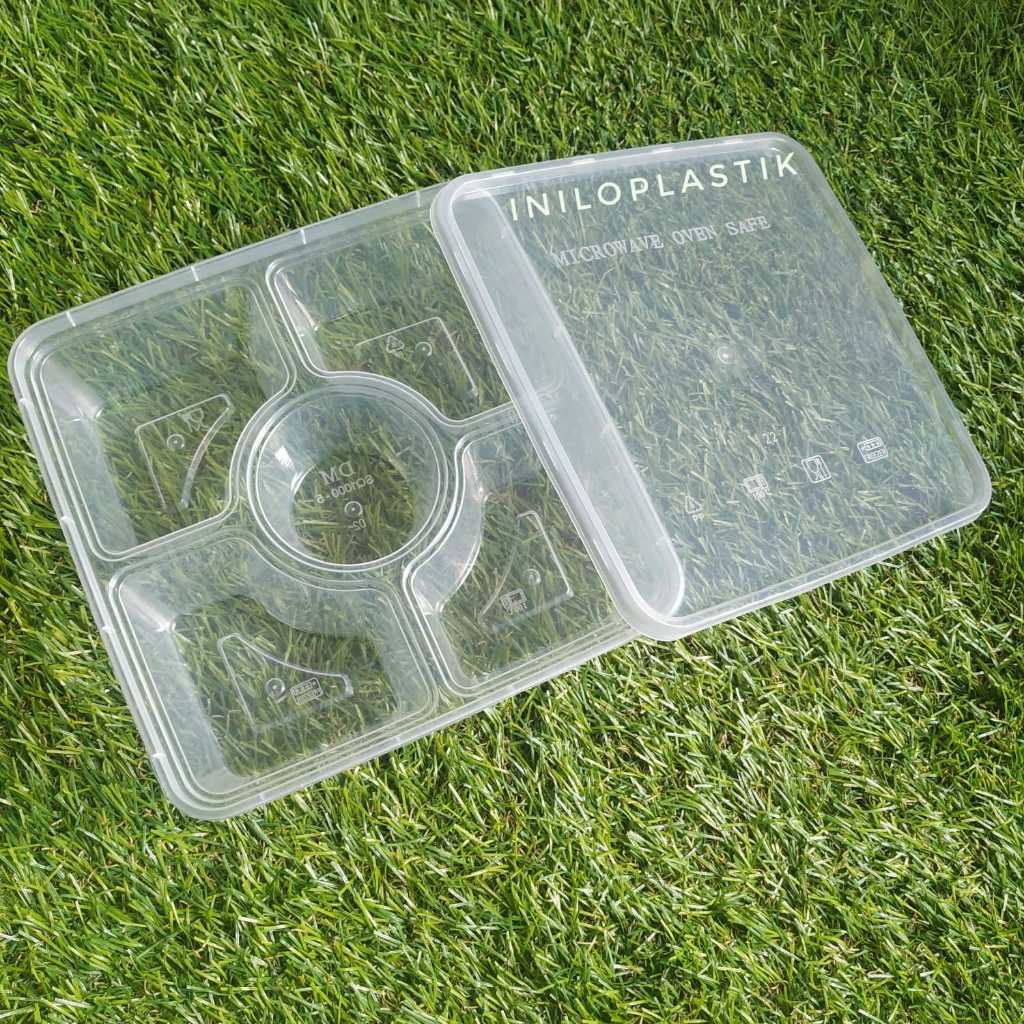 [25pcs] Thinwal DM 1000ml Sekat 5 / Thinwall Kotak Plastik 1000 ml
