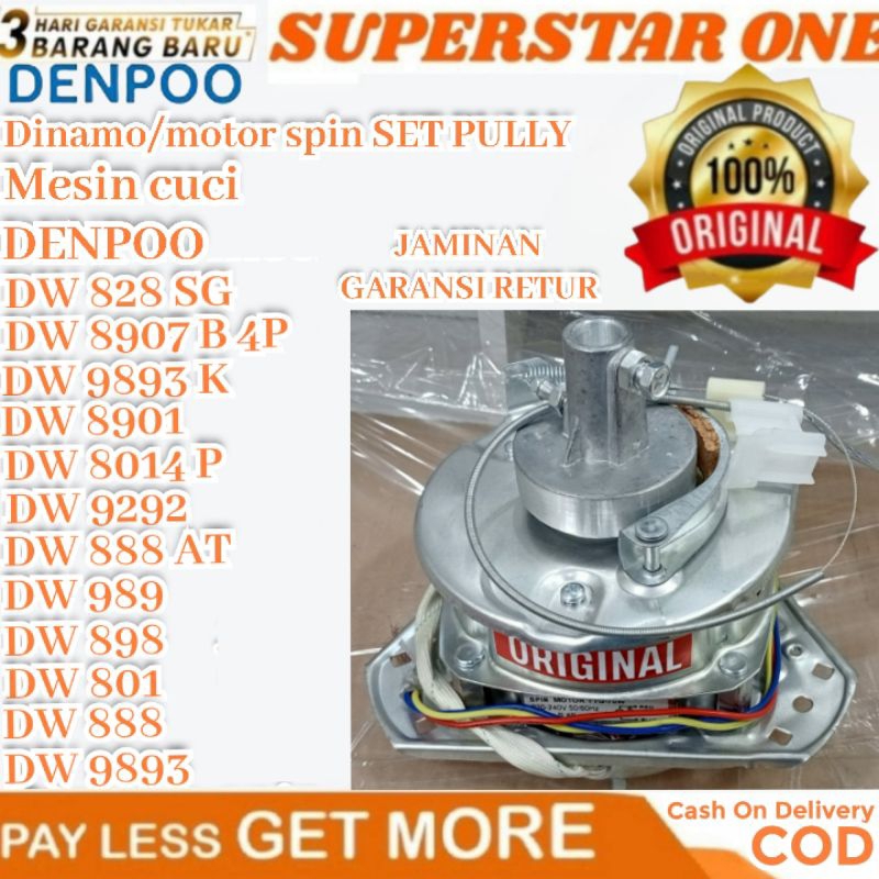 Dinamo/motor pengering mesin cuci Denpoo DW 828 SG/DW 8907 B 4P/DW 9893 K/DW 8014P/DW8901/DW9292/DW8