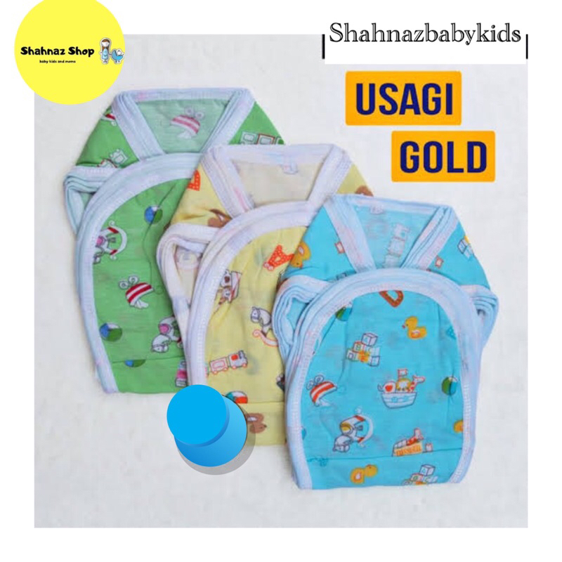 Popok bayi Usagi Full print putih warna // popok kain bayi // popok tali 2 Usagi