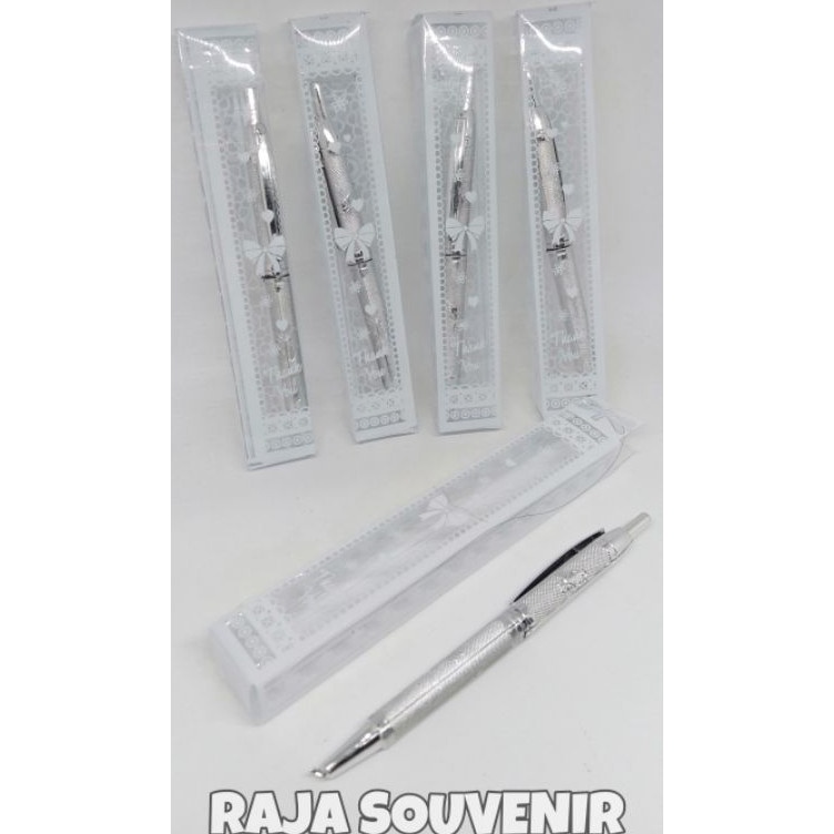 

ART R57R ISI 5 PULPEN SILVER PERAK KEMAS MIKA BENING SOUVENIR PERNIKAHAN SOUVENIR ULANG TAHUN SOUVENIR UNIK