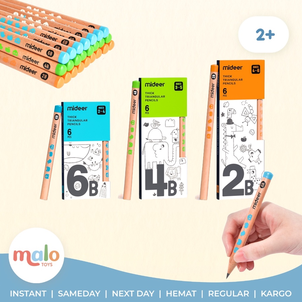 

ART Q55N MALOTOYS Mideer Thick Triangular Pencil Pensil Segitiga Stationary Perlengkapan Sekolah Anak Alat Tulis Malo Toys Mainan Anak Laki Laki Mainan Anak Perempuan Mainan Anak Kado Anak