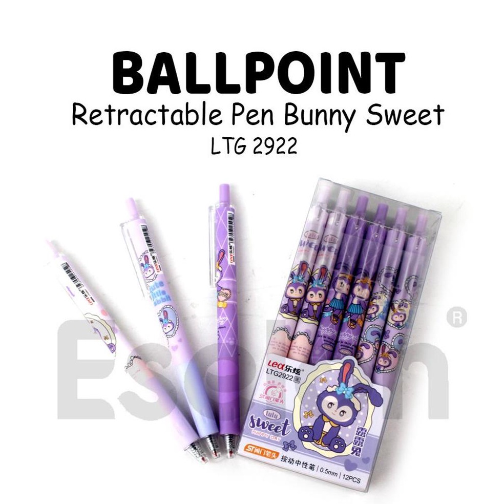 

ART D45J 12pcs Pulpen Cetek BUNNY SWEET LTG2922 1 pak Pulpen Cetek Fancy