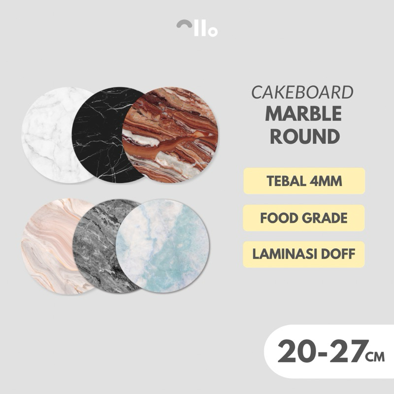 Cakeboard/Tatakan kue/Alas kue - MARBLE (ROUND)