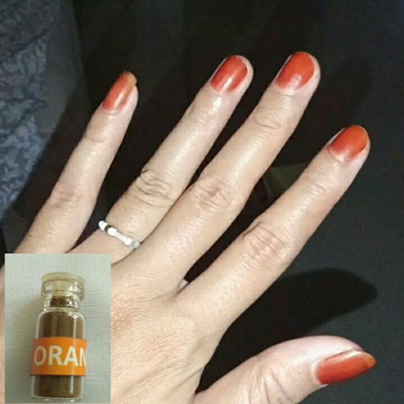 3ML Kutek bubuk muslimah warna ORANGE arab asli sah sholat halal bubuk serbuk hena kitek Henna kuku 