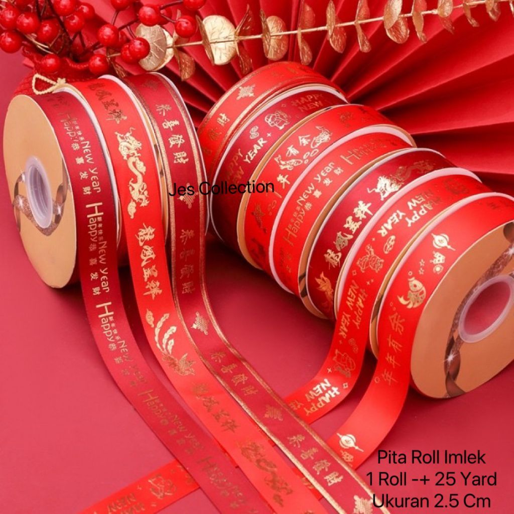 

Pita Imlek Gong Xi Fa Cai 25yard Pita Kado Merah Fu Fuk Hoki Happy New Ornamen Natal Christmas Gift Hampers Imlek Murah Grosir