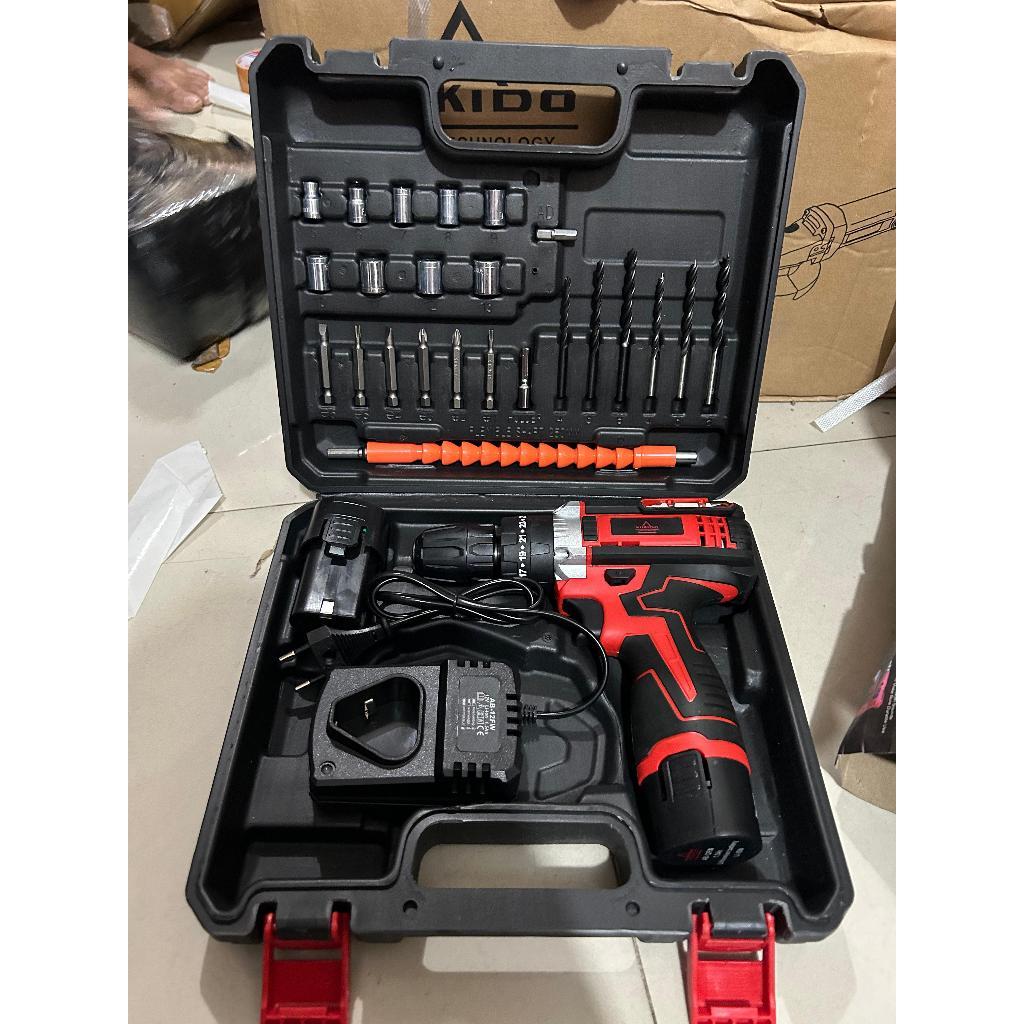 Mesin Bor CORDLESS Drill 12 Volt YUKIDO 12V-1 Mesin Bor Obeng Baterai 12V