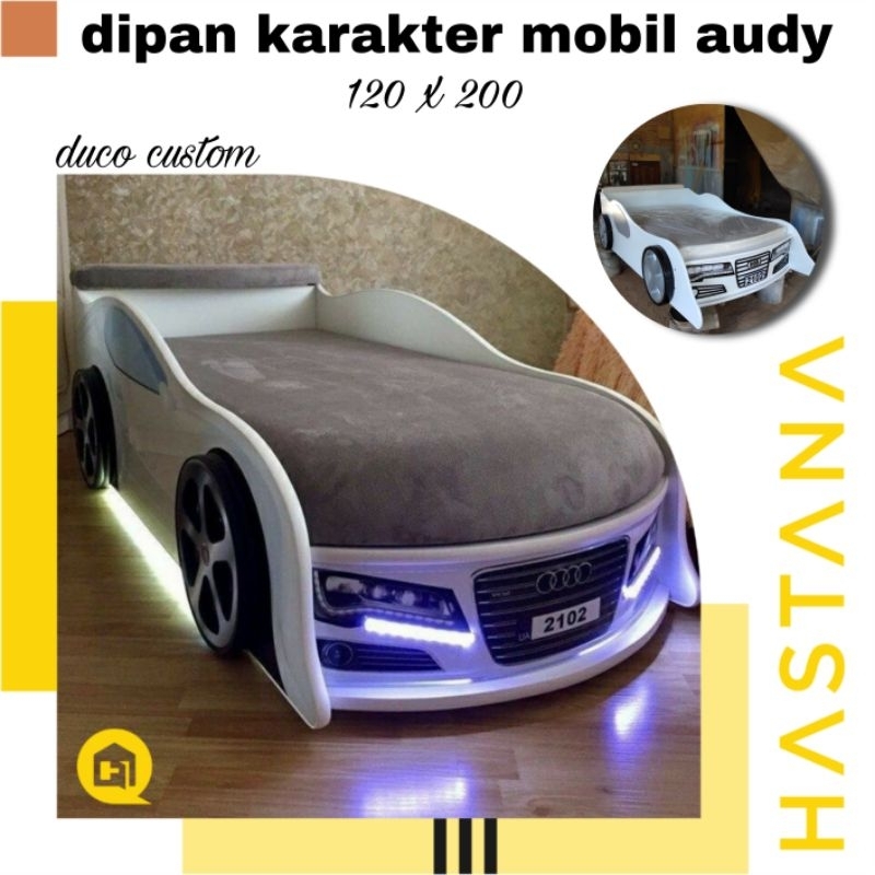 dipan anak karakter , dipan mobil , dipan anak bentuk mobil audy