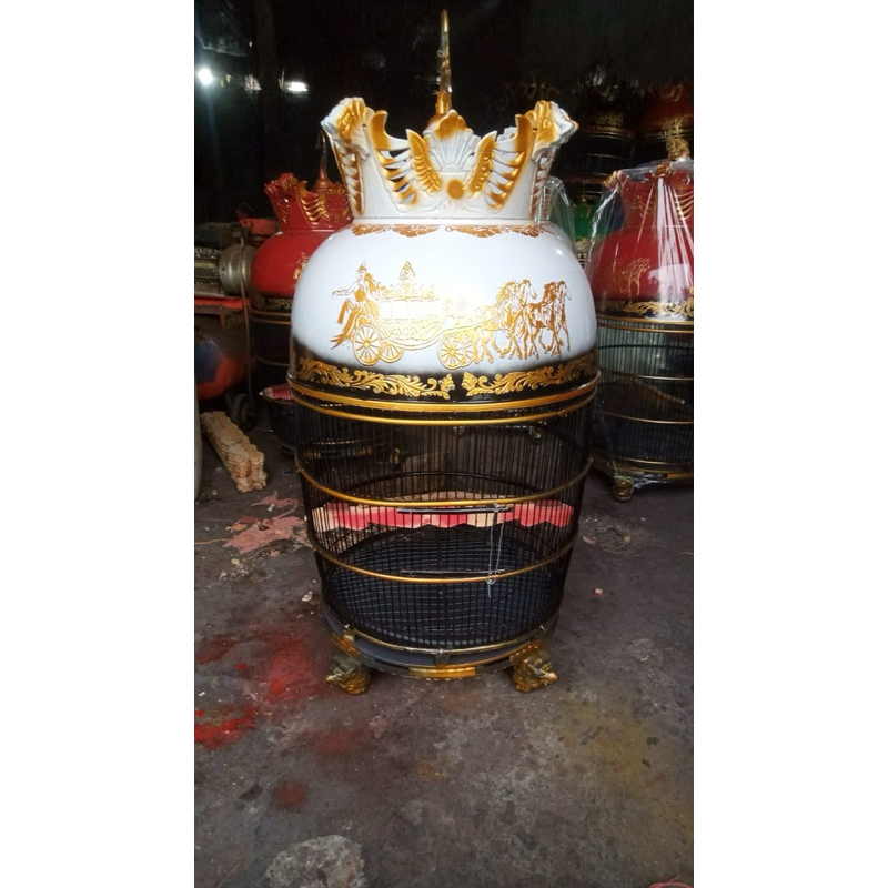 Sangkar burung kutut fiber kereta kencana (model semi)