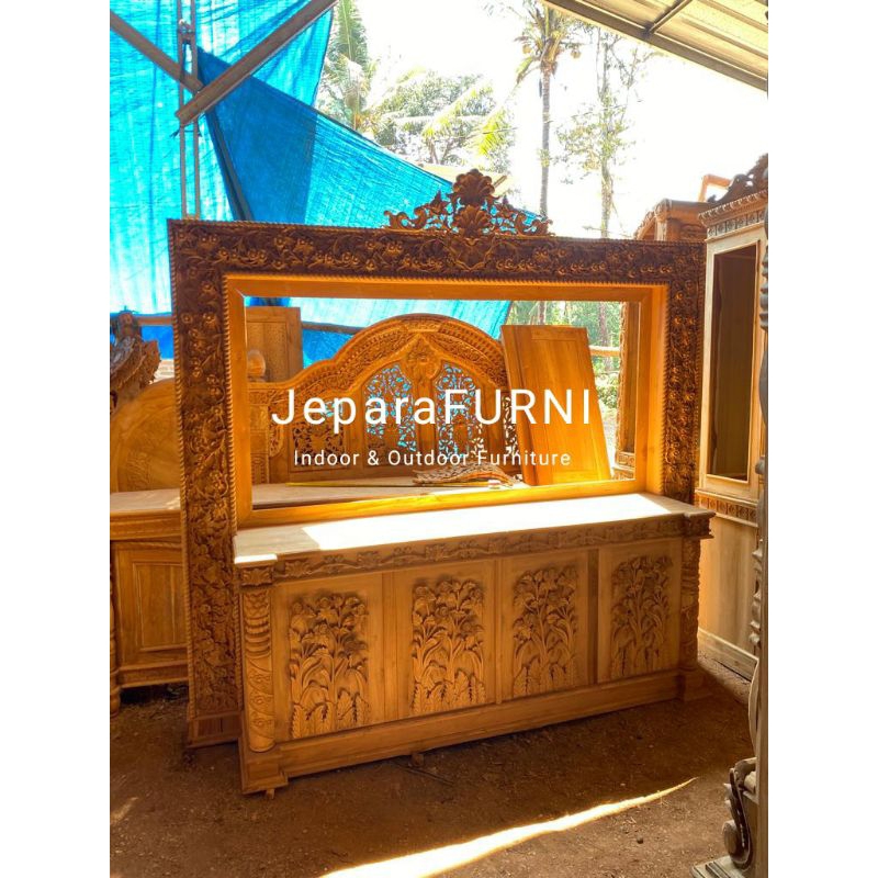 PROMO BUFET TAMAN KAYU JATI JEPARA FREE GIFT I MEJA TV UKIR JEPARA I BUFET JATI