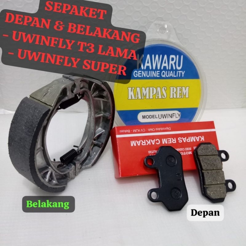 KAMPAS REM DEPAN BELAKANG MOTOR LISTRIK UWINFLY T3 / UWINFLY SUPER