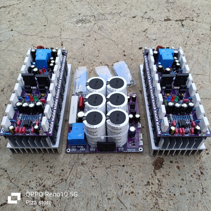 2.Pcs kit driver power amplifier SOCL 506 TEF 2U 8set tr final Toshiba+Kit PSU 6 Elco 80v/100uf 1000