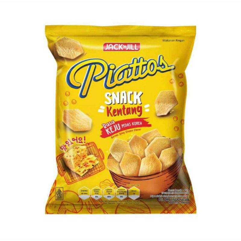 

Piattos snack kentang rasa keju pedas korea 68g