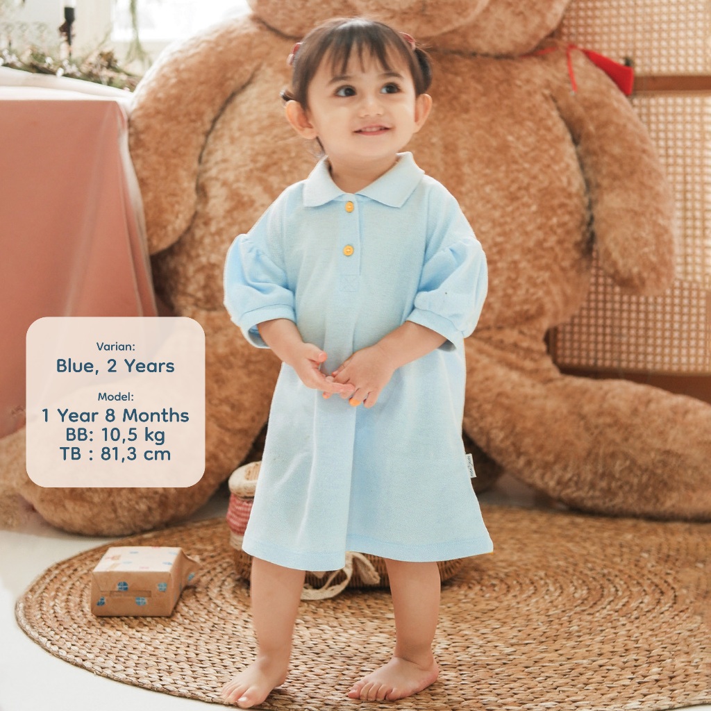 Nice Kids - Korean Polo Dress (Dress Anak Perempuan 1-6 Tahun)