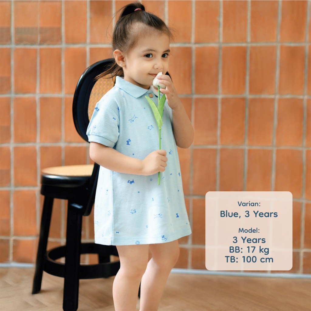 Nice Kids - Printed Polo Dress (Dress Anak Perempuan 1-6 Tahun)