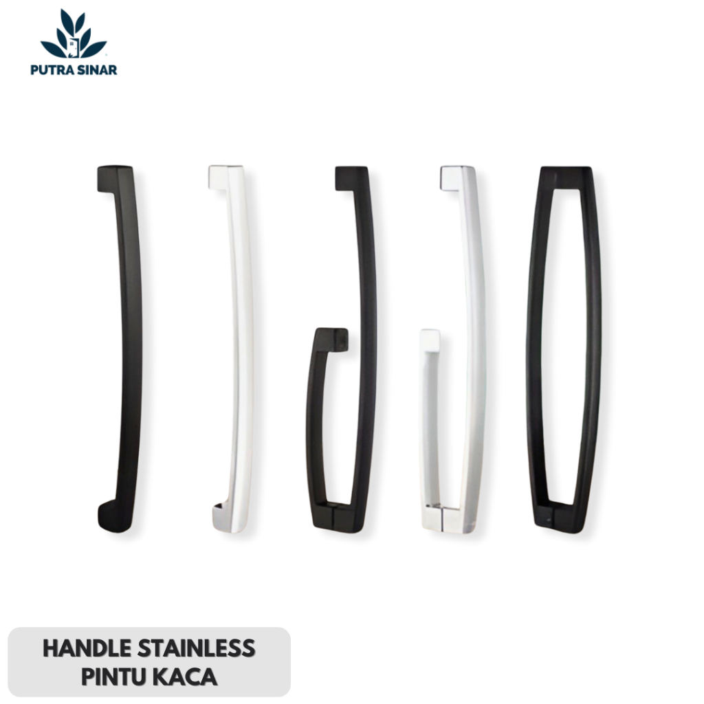 Handle Pintu Kaca Gagang Pintu Kaca Kotak Panjang Hitam