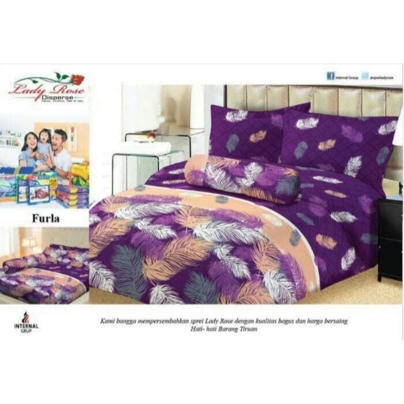 Sprei Lady Rose 180x200cm Ungu