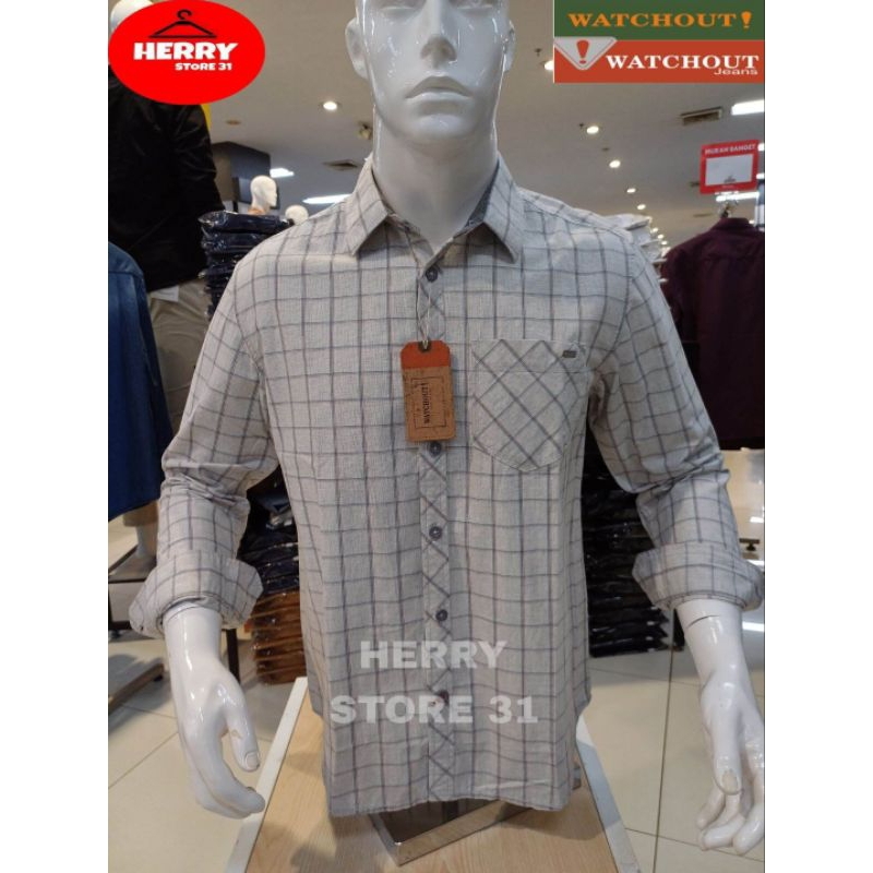 KEMEJA WATCHOUT CASUAL ORIGINAL TERBARU PREMIUM QUALITY  123M