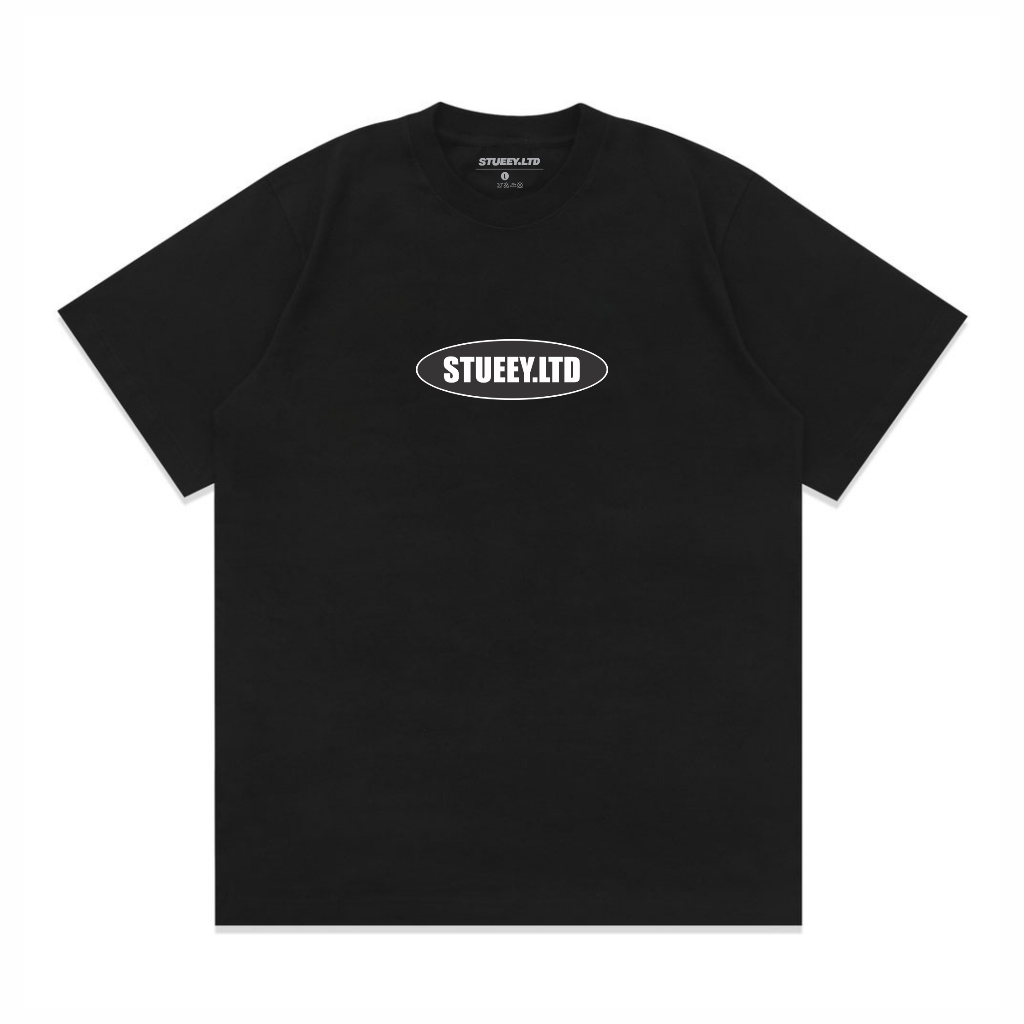 Tshirt Stueey baju kaos atasan warna hitam distro pria wanita bahan katun combed 30s cod original er