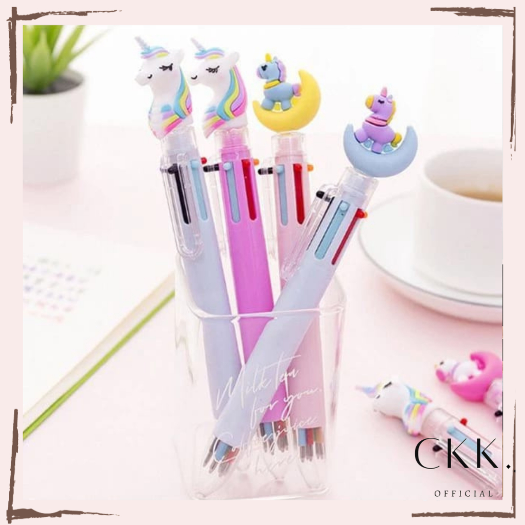 

➰CKK➰ SB039 Pena Karakter Unicorn 6 Color / Full moon Pulpen Karakter Warna Warni
