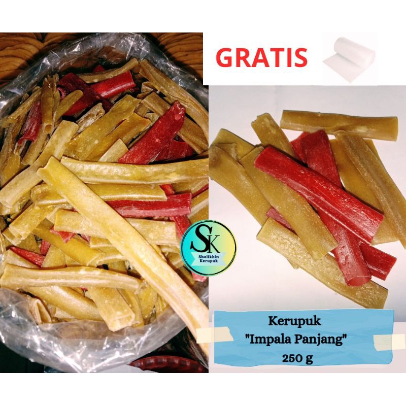 

Kerupuk Impala Panjang 250 gram / Kerupuk Pipa / Kerupuk Mentah /Krupuk Impala Super Enak / Krupuk Plompong Termurah / Kerupuk Serombong Cemilan