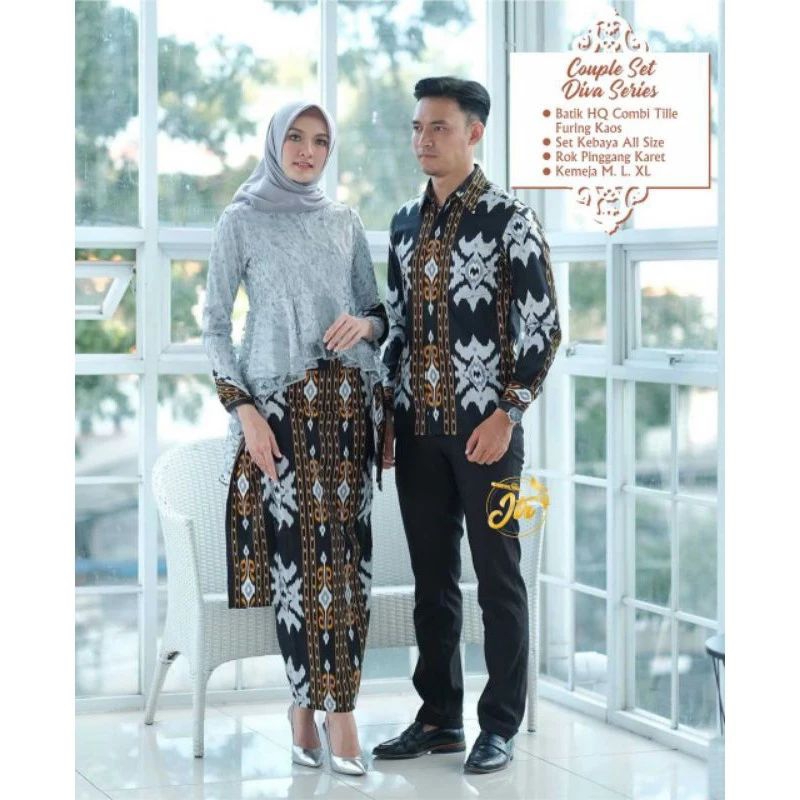 Couple batik kebaya silver