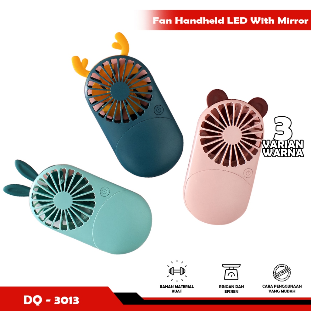 Kipas Rokeet 3in1 Kipas Cermin LED Mini Fan Portabel Multifungsi - SWEETBEE