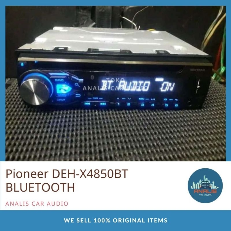 Head Unit Single Din PIONEER DEH-X4850BT BLUETOOTH Original mulus Audio Mobil