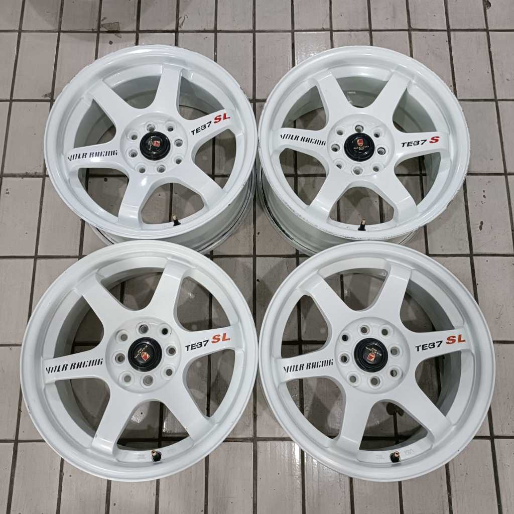 Pelek-Velg Mobil Jazz Vios Mobilio Yaris Swift Avanza TE37 Ring 16 White