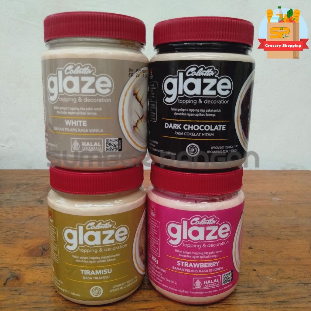 

Colatta Collata Glaze Coklat , Glaze Tiramisu 250gr / Selai Coklat /GLAZE TOPPING & DECORATION DONUT 250 Gr