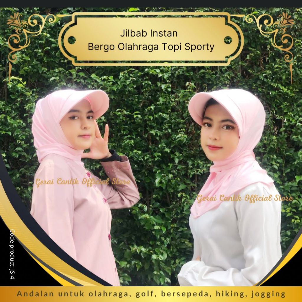 Jilbab instan bergo olahraga topi Sporty Gold