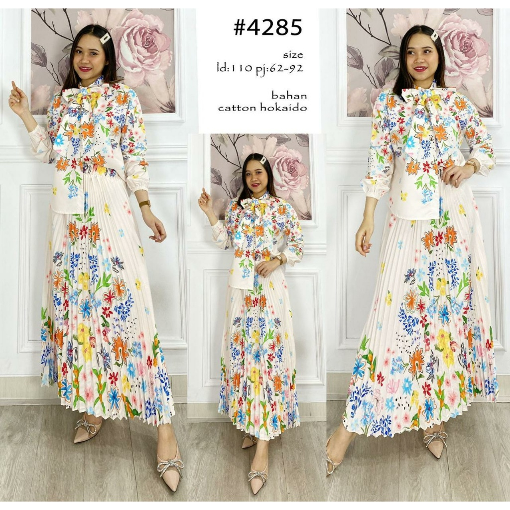 MADANI LABEL / HOKAIDO SET / HOKAIDO SET CATTON HOKAIDO / SETELAN WANITA ROK PLISKET / SET ROK COTTO