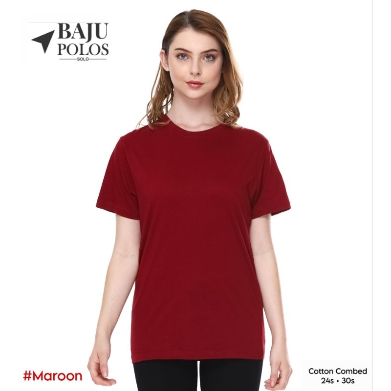 BAJUPOLOS - Kaos Polos Merah Maroon | Pria dan Wanita | Cotton Combed 30s | Lengan Pendek