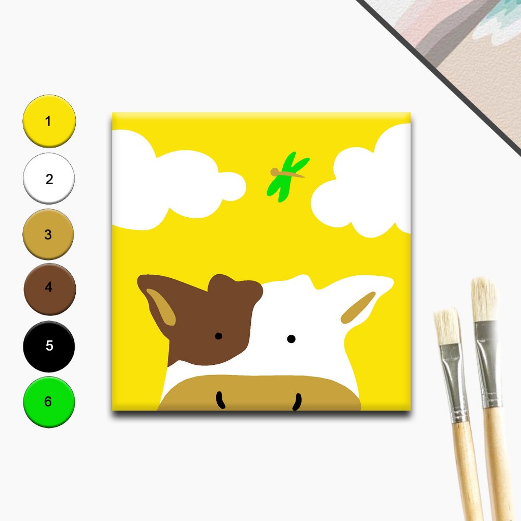 

Paint By Numbers Cow DIY Painting Kit Kanvas Lukis