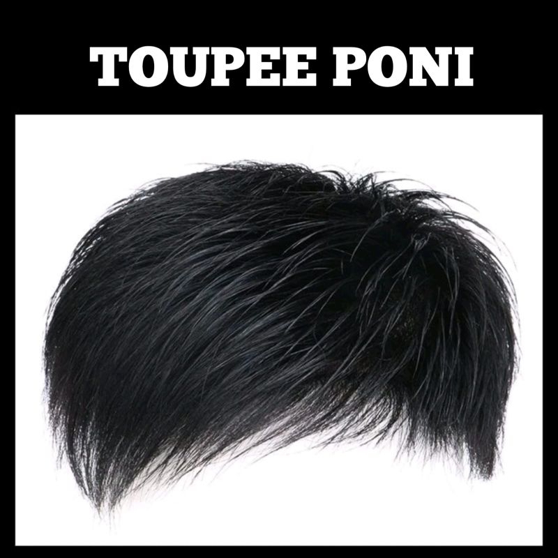 Wig Toupee Poni Untuk Pria Botak Penutup Rambut Baigian Depan Lebih Panjang Penutup Botak Depan Agar Tidak Terlihat Cunong Rambut Warna Hitam Natural