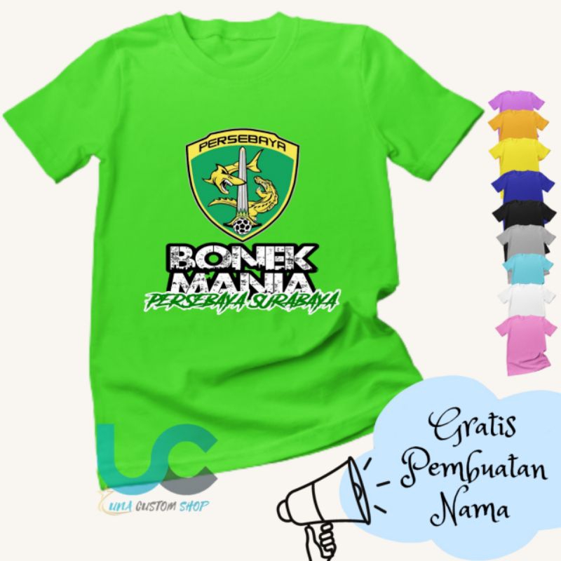 Kaos Bonek Mania Anak | Baju Bonek Mania Anak | Kaos Anak Sablon | Kaos Anak Custom Terbaru (FREE NA