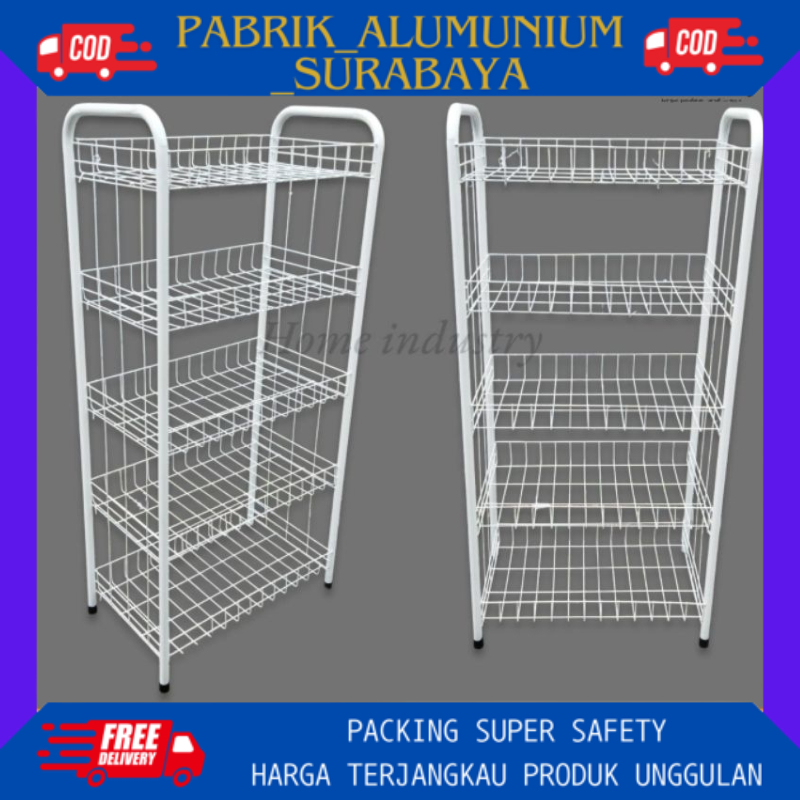 Rak serbaguna jumbo susun 5/Rak chiki/Rak besi/Rak toko/Rak display/Rak keranjang/Rak sembako