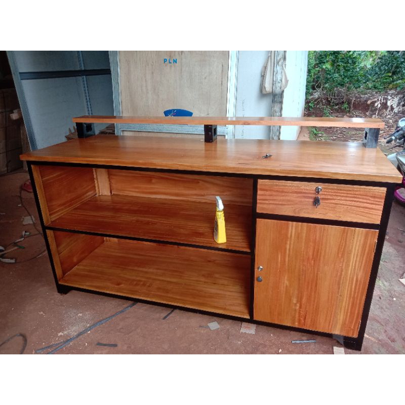 MEJA CAFE MEJA RESEPSIONIS MEJA KERJA BAHAN KAYU MAHONI