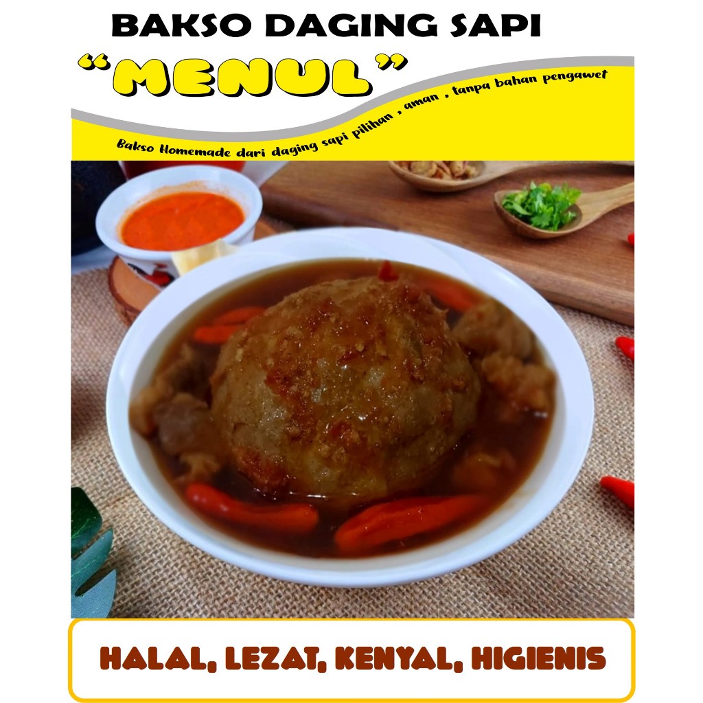 Bakso LAVA JUMBO Daging Sapi SUPER PEDAS Homemade Bakso MENUL HALAL