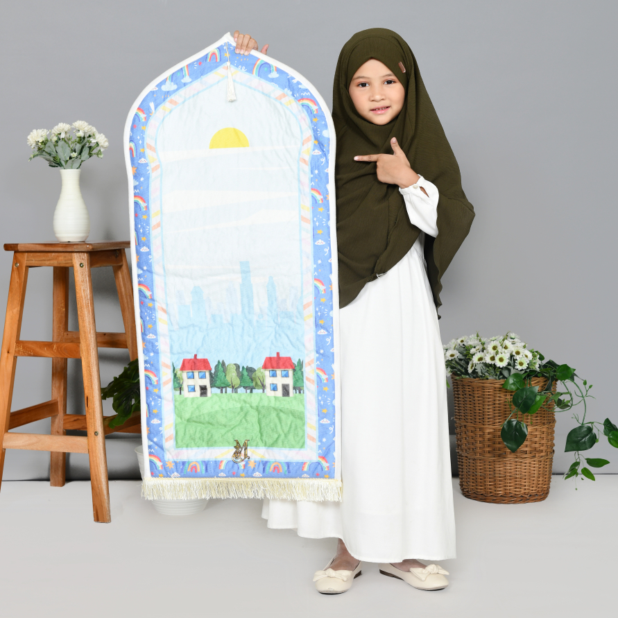 Sajadah anak costum nama premium sajadah anak tebal