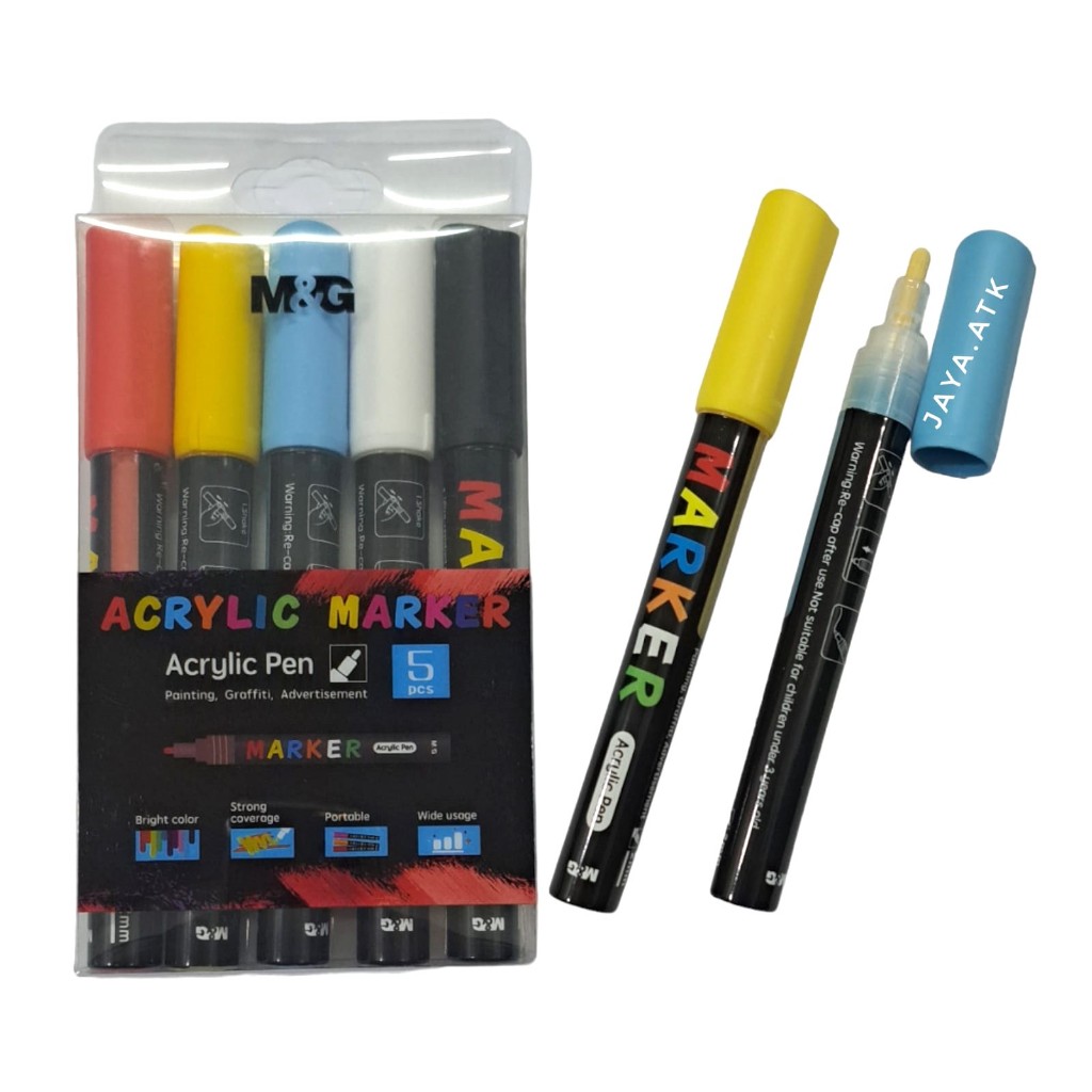 

SPIDOL ACRYLIC AKRILIK MARKER PEN SET 5 WARNA APL976D8 SPIDOL GAMBAR