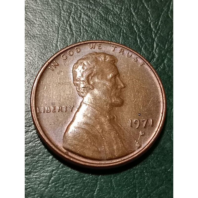 Koin USA Abraham Lincoln One Cent tahun 1971