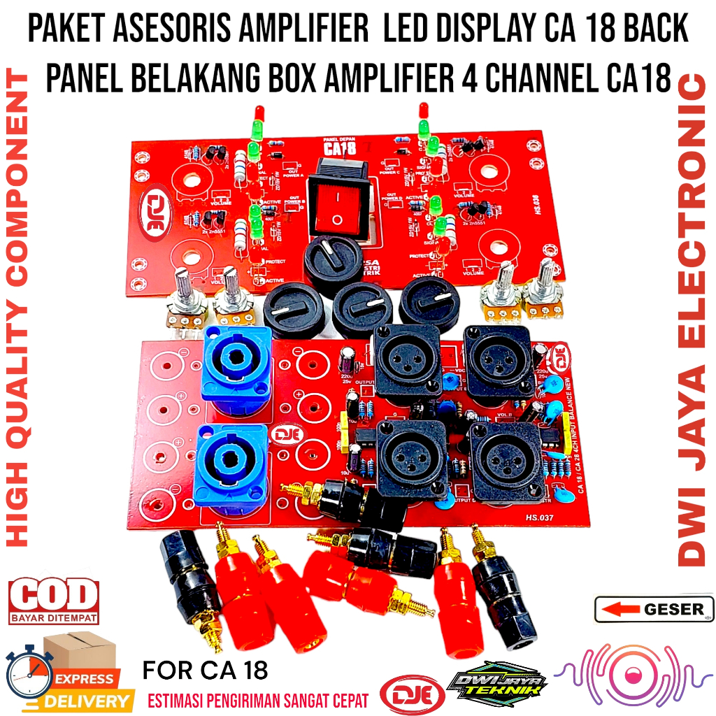 Paket Asesoris Amplifier Led Display CA 18 Box Amplifier 4 Channel CA18
