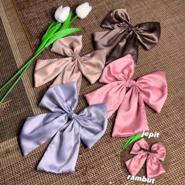 (JEPIT RAMBUT) Jepit rambut pita layer 1 / hairclip ribbon / jepit pita korean aesthetic