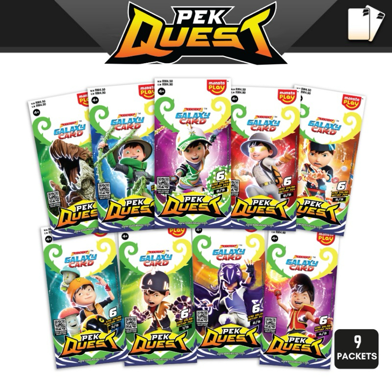 BIG SALE BoBoiBoy Galaxy Card Kad Pek Quest 2023 (Full Set 9 packs x 6 = 54 cards) 🆕